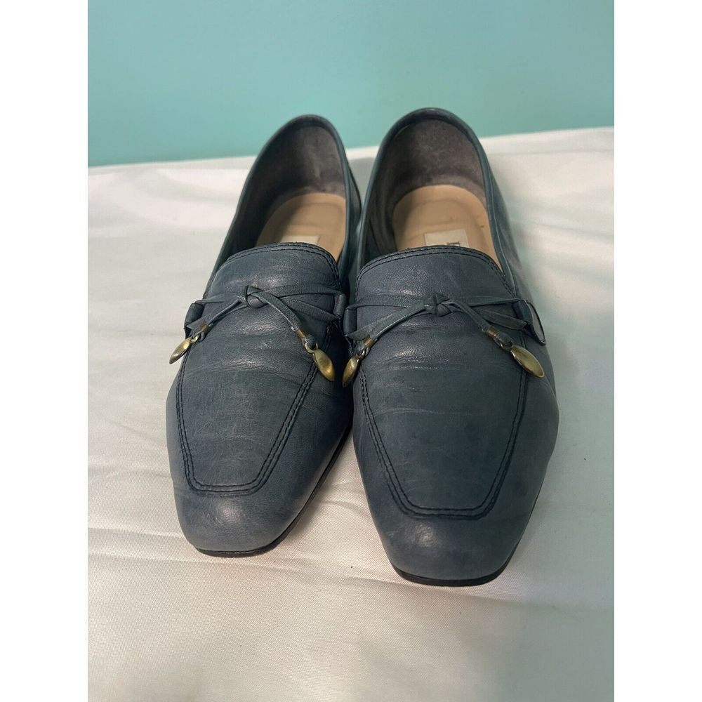 Enzo Angiolini Ballet Flat Shoes Women Sz 5.5M Blue Leather Slip On S-326